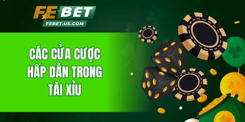 Các cửa cược hấp dẫn trong Tài Xỉu